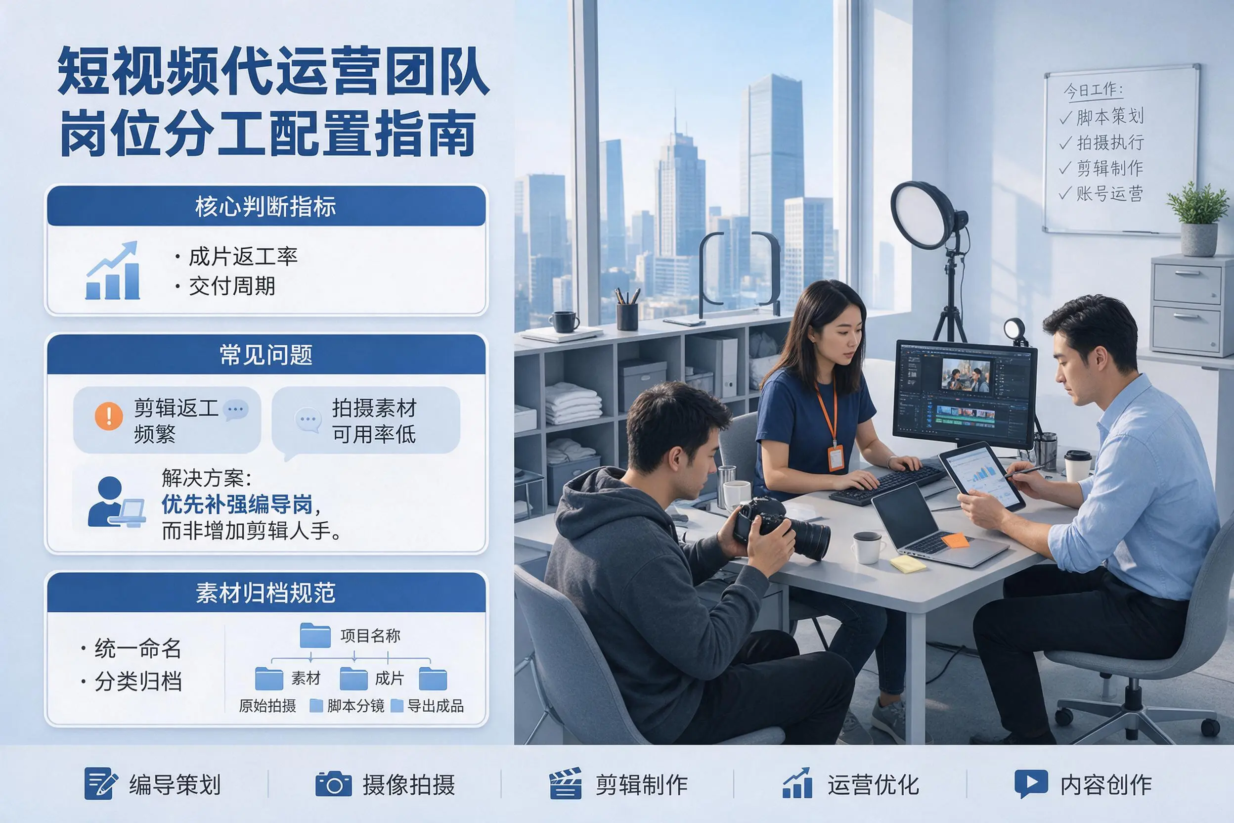 短视频代运营团队如何配置？贵阳企业岗位分工科普说明