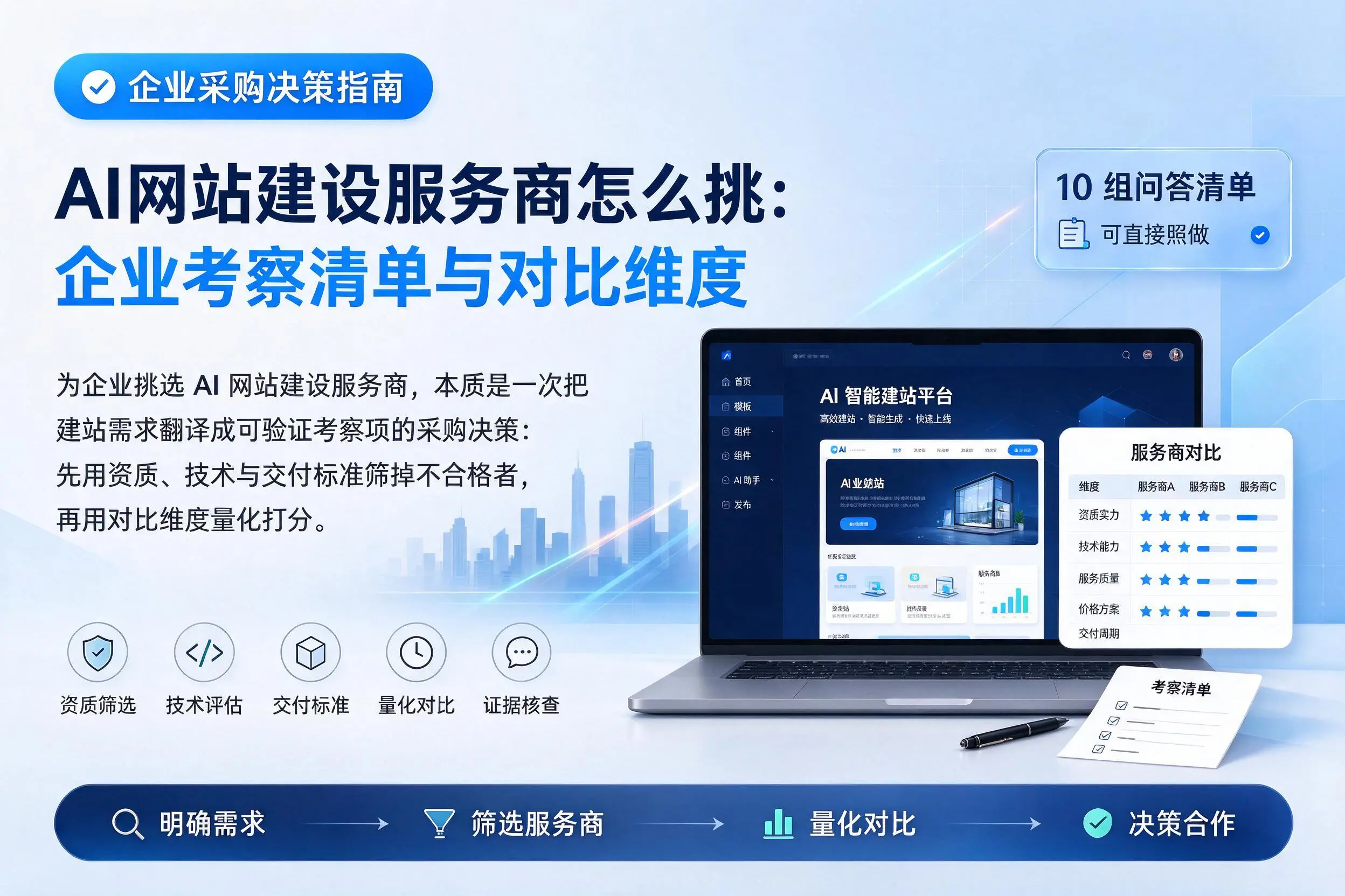 AI网站建设服务商怎么挑：贵阳企业考察清单与对比维度