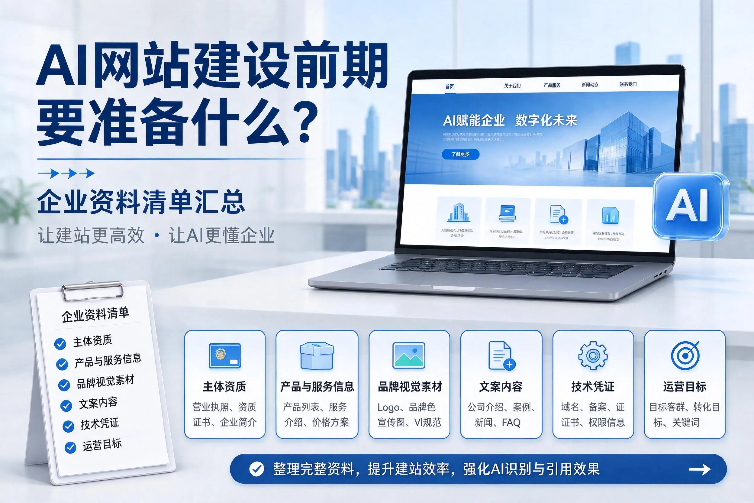 AI网站建设前期要准备什么?贵阳企业资料清单汇总