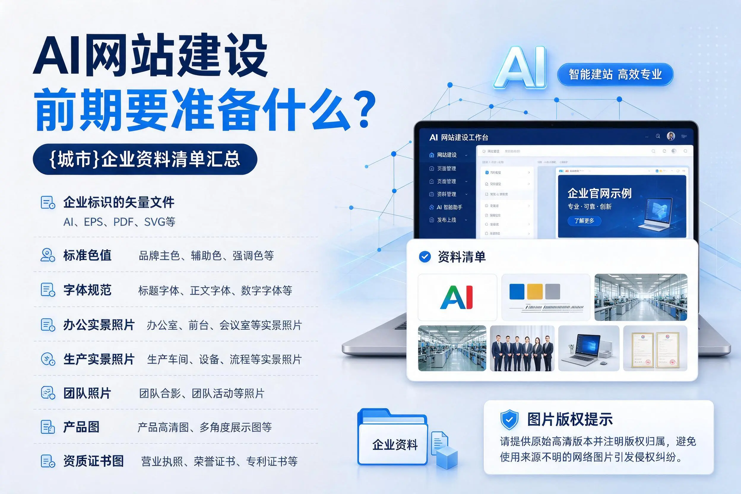 AI网站建设前期要准备什么?贵阳企业资料清单汇总